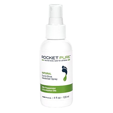Natural Mint Shoe Deodorizer, Foot Deodorant Spray. Fights Odor, Stink Caused by Bacteria. Spray Freshens Better Than Messy Powders, Antiperspirants, Insoles, Sneaker Balls. Use on Feet or Shoes.