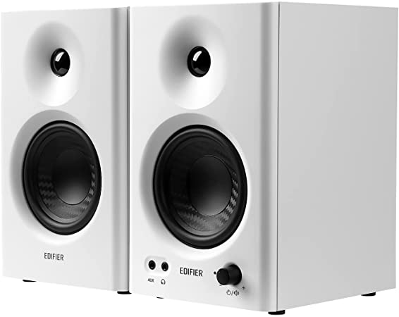 Edifier MR4 Powered Studio Monitor Speakers, 4" Active Near-Field Monitor Speaker - White (Pair)