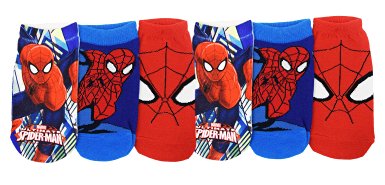 Marvel Comics Boys Spider-Man Graphic Superhero Ankle Socks 6 Pairs, Small