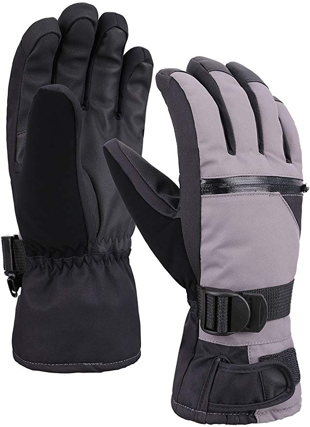 Verabella Men's Thinsulate Insulation Touchscreen Snow Ski Gloves w/Zipper Pocket