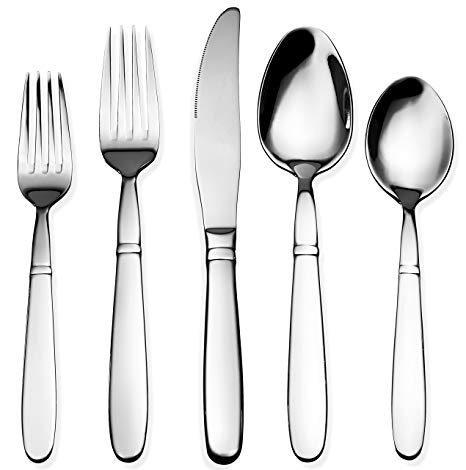 Bruntmor, CRUX Royal 20 Piece Flatware Cutlery Set, 18/10 Stainless Steel, Service for 4