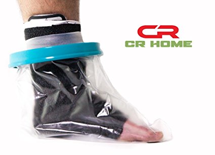 Waterproof Cast Protector Foot - Ankle - Keep Bandages & Casts Dry and Watertight in the Shower, Pool, & Ocean - Fully Submersible - Keep Sand Away From Wounds
