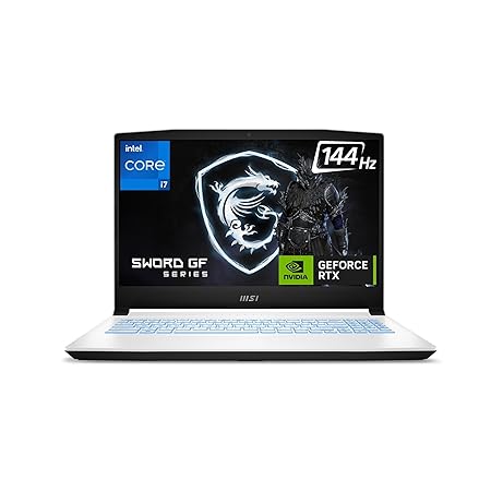 MSI Sword 15 A12VF, Intel 12th Gen. i7-12650H, 40CM FHD 144Hz Gaming Laptop (16GB/1TB NVMe SSD/Windows 11 Home/Nvidia GeForce RTX4050, 6GB GDDR6/White/2.25Kg), A12VE-402IN