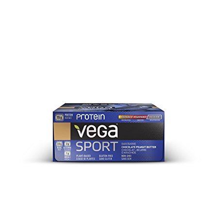 Vega Sport Protein Bar, Chocolate Peanut Butter, 2.14oz Bar, 12 Count