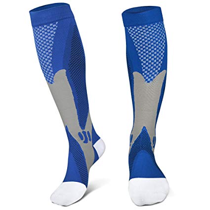 JHM Premium Compression Socks 20-30mmHg -Strong Support Best Graduated Pressure Sports Running Recovery Shin Splints Varicose Veins Socks Stockings-Boost Performance,Blood Circulation& Recovery