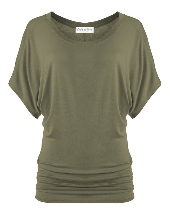 Free to Live Women's Short Sleeve Dolman Top Made in USA