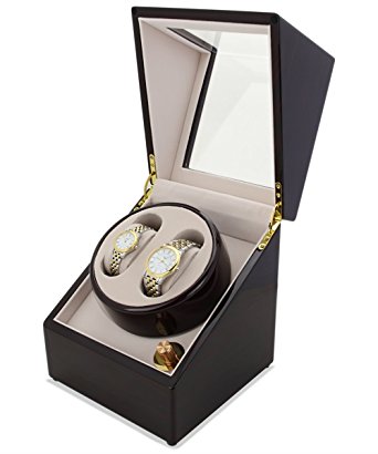 CHIYODA Double Watch Winder for Small & Medium Size Watches with 8 Optional Speed Quiet Mabuchi Motor