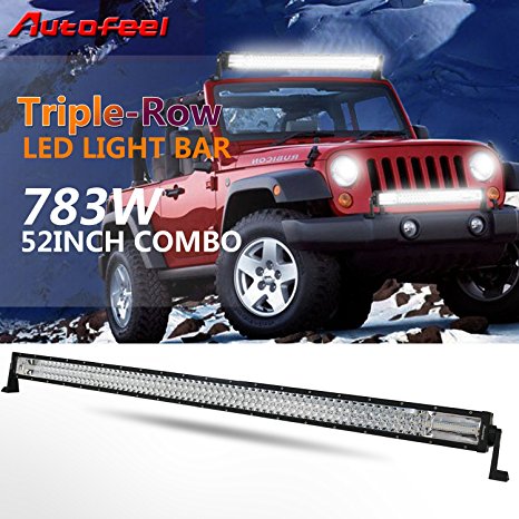 Autofeel 52" Led Light Bar Triple Row 783W 78300LM Cree 7D Spot Flood Combo Beam for Off Road Jeep ATV AWD SUV 4WD 4x4 Pickup