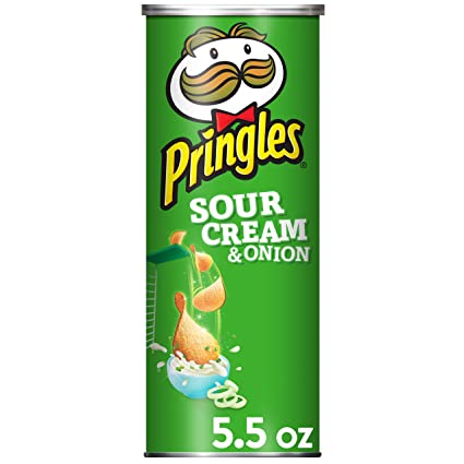 Pringles Potato Crisps Chips, Sour Cream and Onion Flavored, 5.5 oz Can