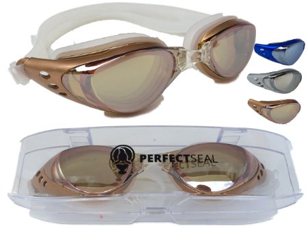 Swimming Goggles-Perfect Seal Harbor 1.0-Best Comfortable Anti Fog Mirrored Swim Goggles for Women and Men with UV Protection on Amazon-Guaranteed Perfect Fit-Scratch & Leak Resistant