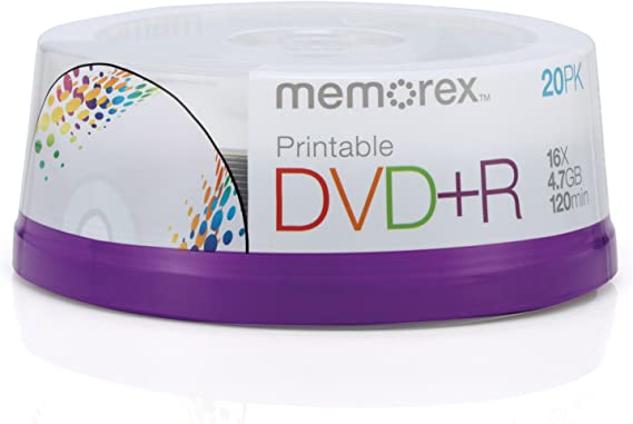 Memorex DVD R 16x 4.7GB 20 Pack Spindle Printable