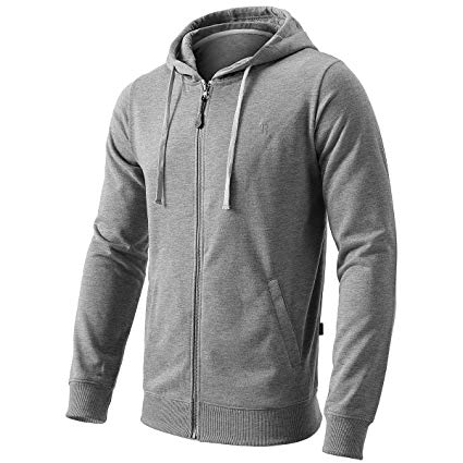 Men's Casual Full Zip Hoodie Hooded Sweatshirt Cotton Blend Hooded Jacket