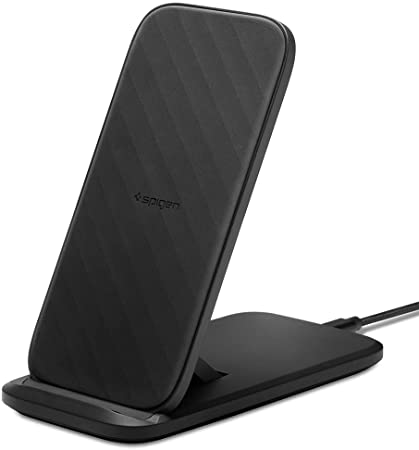 Spigen SteadiBoost Flex Convertible Fast Wireless Charger Stand 7.5/10/15W Works with Galaxy S20/S20 /Ultra/Z Flip, S10, Note 10 iPhone SE(2020) 11/11 Pro/Max/Xs/Xr/X Airpods pro (No AC Adapter)