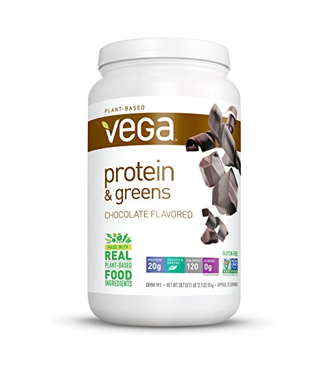 Vega Protein and Greens Tub Powder, Chocolate, 28.7 Ounce