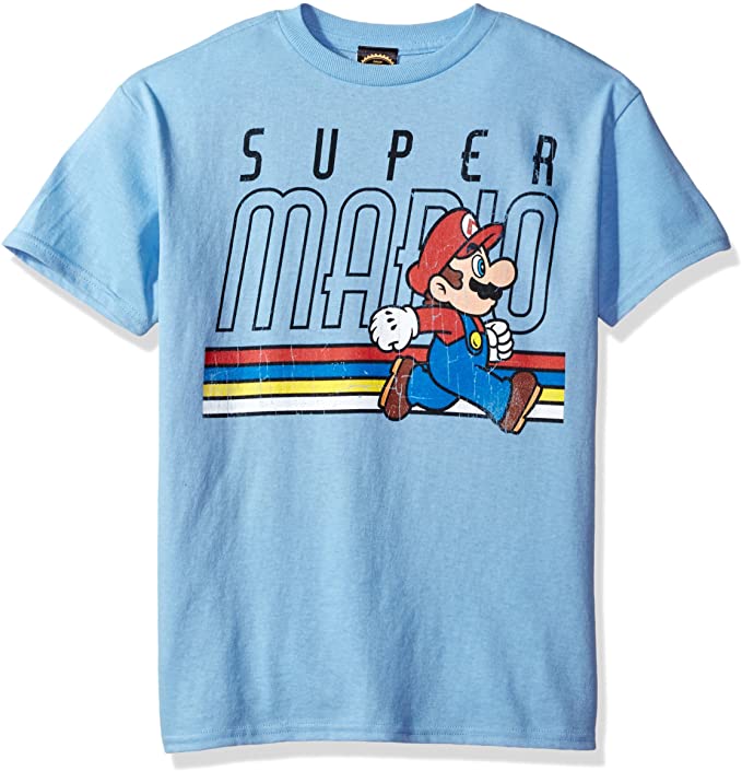 Nintendo Boys' Super Mario Classic Vintage Throwback Mario Graphic T-shirt