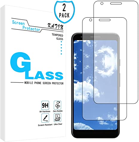 KATIN Google Pixel 3A Screen Protector - [2-Pack] Tempered Glass for Google Pixel 3A [5.6-inch] Screen Protector Easy to Install, Bubble Free, 9H Hardness with Lifetime Replacement Warranty