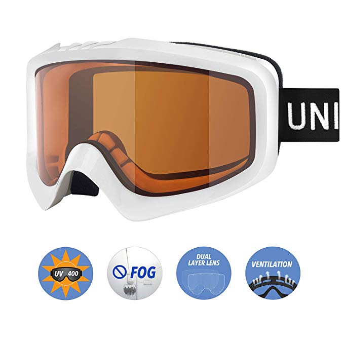 Unigear Skido X1 Ski Goggles, Anti-Fog Snowboard Goggles for Men, Women & Youth – 100% UV Protection