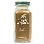 Simply Organic Cinnamon, Ceylon Ground ORGANIC 2.08 oz. Bottle (a) - 2pc