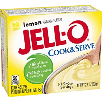 Jell-o Cook & Serve Pudding & Pie Filling Lemon Flavor 2.9 Oz 12 Packs