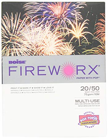 Boise Fireworx Color Copy/Laser Paper, 20 lb, Letter Size (8.5 x 11), Powder Pink, 500 Sheets (MP2201-PK)