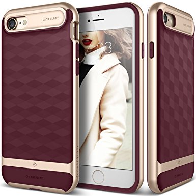 iPhone 7 Case, Caseology [Parallax Series] Modern Slim Geometric Design [Burgundy] [Textured Grip] for Apple iPhone 7 (2016)