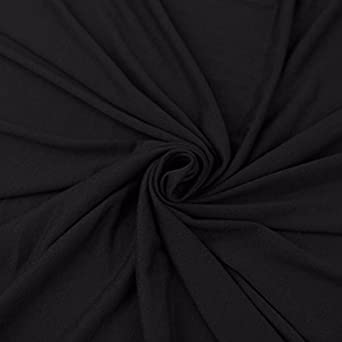 Cotton Spandex Jersey Fabric 10 oz - Solid Colors (2 Yards, Black)