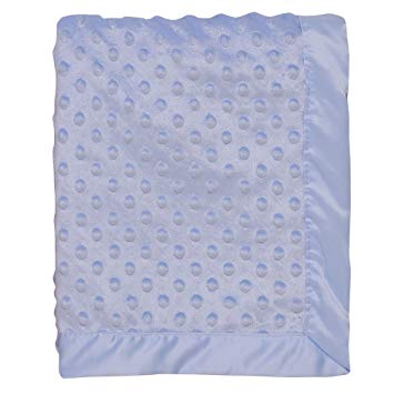 Baby Starters Textured Dot Blanket with Satin Trim, Blue