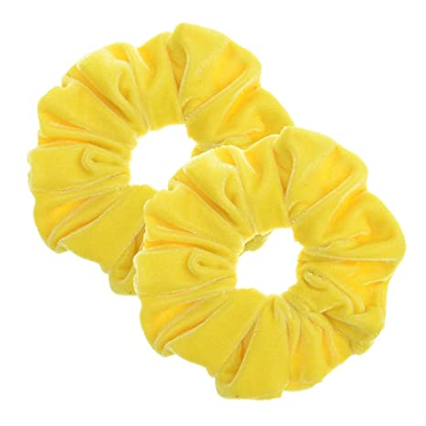 2 Pcs Yellow Color Large Size Scrunchies for Women Hair Elastic Bands