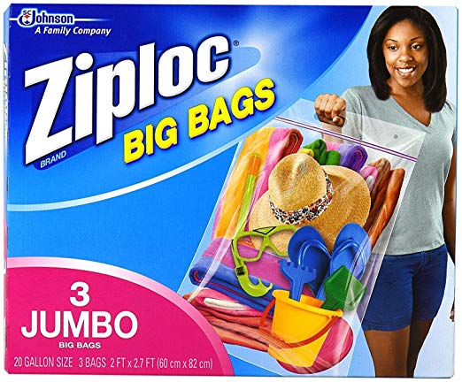 Ziploc Big Bags, XXL Double Zipper Bag - 3 ct - 2 pk