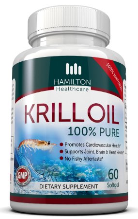 100% Pure Krill Oil Cold Vacuum Extracted Antarctic Krill Oil Providing a Powerful Dose of Powerful Super-nutrients By Hamilton Healthcare