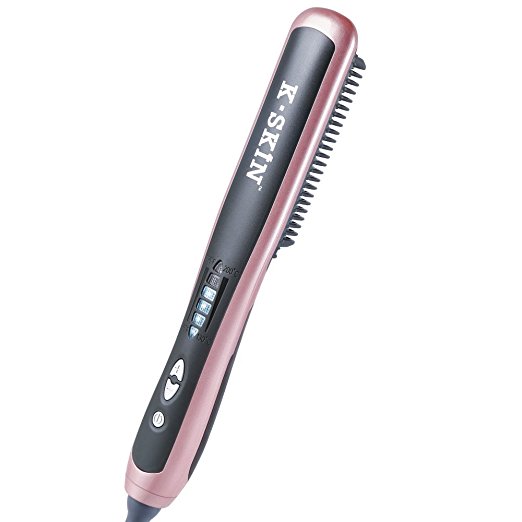 K-SKIN Tourmaline Ceramic Hair Straightener Straightening Brush Comb