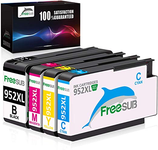 FreeSUB Compatible Ink Cartridge Replacement for HP 952XL 952 XL Work for OfficeJet Pro 8710 8720 7740 8740 8210 8730 7720 8216 8700 8702 8715 8725 8727(1 Black 1 Cyan 1 Magenta 1 Yellow)