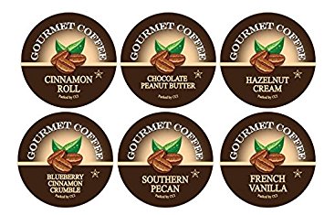 Smart Sips, Flavor Lovers Coffee Variety Sampler Pack, Chocolate Peanut Butter, Blueberry Cinnamon Crumble, Cinnamon Roll, French Vanilla, Hazelnut, Southern Pecan - for Keurig K-cup Machines