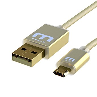 MicFlip Reversible Micro USB Cable Silver Gold Red Black 100cm 200cm 3ft 6ft For Galaxy S6 Edge S5 Note 5 LG HTC Nokia G3 G4 (Gold 200 cm / 6 FT)