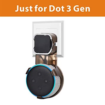 Dot Mount Wall Holder Hanger Stand for Smart Speaker Tool-Free, and Universal flexibly Designed for All Outlets, Built-in Cable Management Transparent