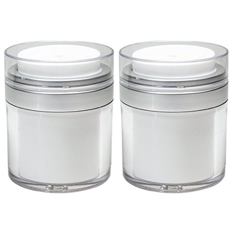 Airless Jar White and Silver Matte - 1.7 oz (2 Pack)