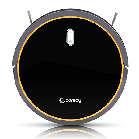 Coredy Robot Vacuum Cleaner, 1400pa Power Suction Robotic Vacuum with Mop and Water Tank, Super Slim, Extremely Quiet, Self-Charging Cleaning Robot with Drop-Sensing and Anti-Collision Technology