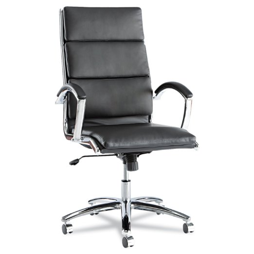 Alera Neratoli High-Back Swivel/Tilt Chair, Black Soft-Touch Leather
