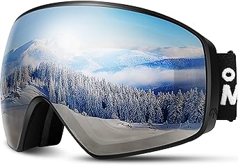 OutdoorMaster Ski Goggles Horizon - Snowboard Goggles with Ultra View, Frameless, Interchangeable Magnetic Lens