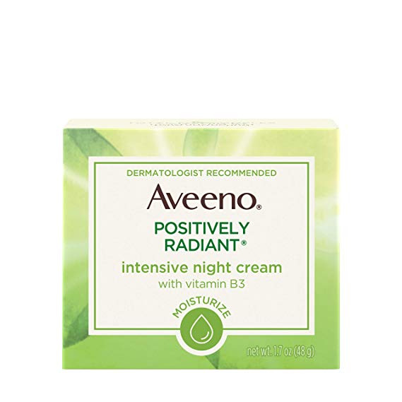 Aveeno Positively Radiant Intensive Night Cream With Vitamin B3, 1.7 Oz