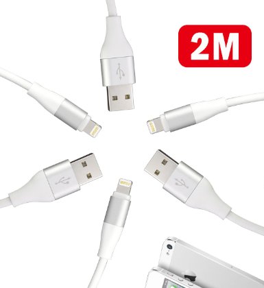 3-Pack 6Ft Silver OTISA High Speed Heavy Duty iPhone Cable Lightning to USB Cable Charging Sync Cord for iPhone 6s65 iPad AirMiniiPod NanoTouch Compatible with iOS9 - NEW Release