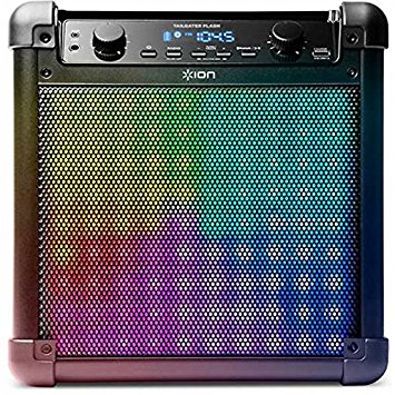 NEW! ION Audio Tailgater Flash 2-way Bluetooth Speaker with Sound Reactive LED "Dynamic Light Show" Mode and FREE Microphone, Black Finish