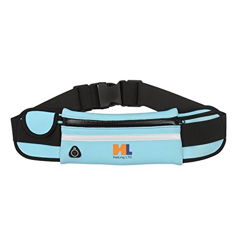 Running Belt Waist Pack By HAILING, Waterproof Fanny Bag, Compatible With Smartphones - Apple iphone 7/6/6S Plus, Samsung Galaxy and Note, Men and Women Ideal for Fitness Walking and Hiking