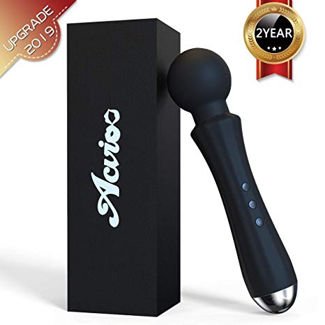 Personal Rechargeable Wand Massager,Acvioo Upgraded Electric  Full Body Massager ,Powerful Hand held Magic,Perfect Vibrate on Shoulder Back Foot, Waterproof Handheld Cordless Sports Recovery