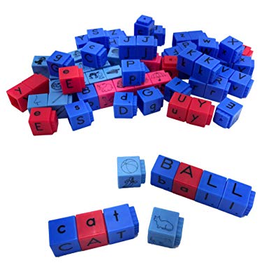 ETA hand2mind Alphabet Linking Letter and Word Building Cubes for Early Reading (Set of 82)