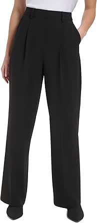 Calvin Klein Women's Formal Wide Leg Zipper Lux Stretch Trouser