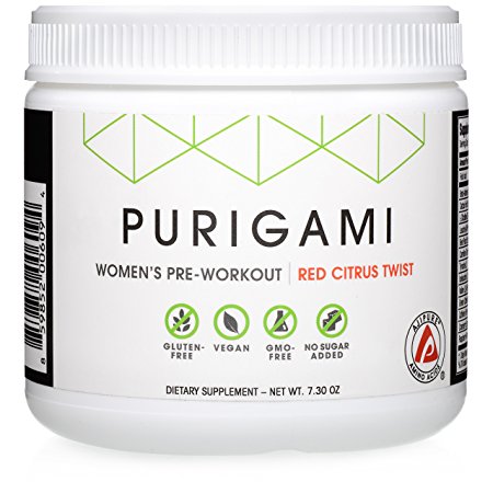 Natural Performance Pre-Workout for Women – Next-Gen Clean Powder, Fat-Burning, Tri-Source Energy, Vegan, Non-GMO, Natural Flavors and Sweeteners by Purigami – 30 servings
