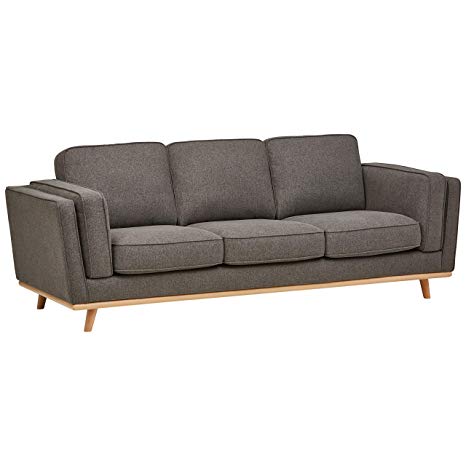 Rivet Rockwood Modern Sofa, Fabric, 93.3"W, Dark Gray