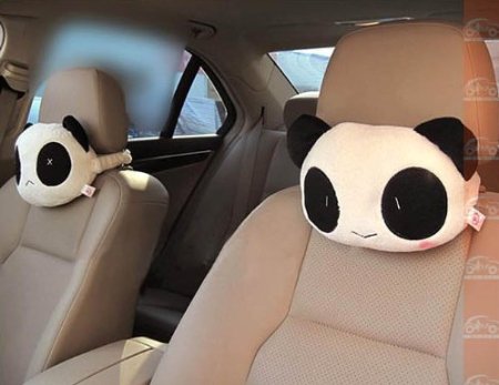 1pair X Lovely Cute Panda Plush Neck Cartoon Car Head and Body Support Pillow Seat Neck Pillow New