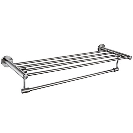 KES A2115-2 Bathroom Minimalist Towel Rack Shelf with Foldable Towel Bars Wall Mounted, Brushed SUS304 Stainless Steel